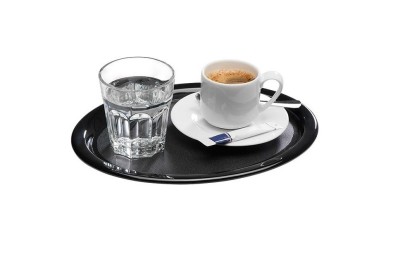Tava ovala din melamina profesionala neagra, 26x20 cm foto