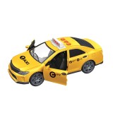 Taxi cu sunet, lumina si usi ce se deschid, Galben, ATU-089465, Plastic, Oem