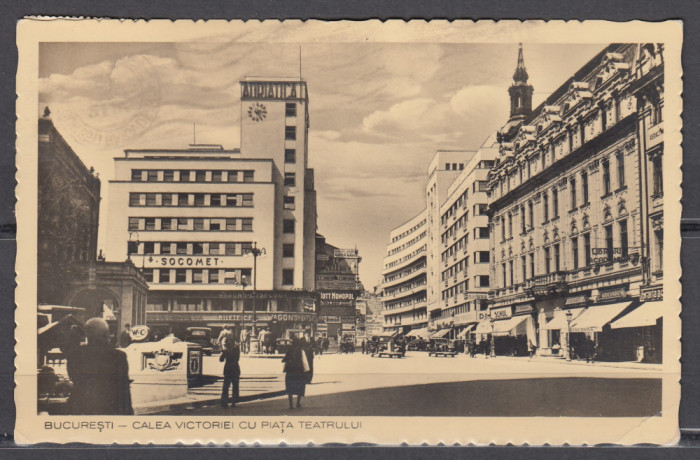 BUCURESTI PIATA TEATRULUI ADRIATICA SOCOMET MAGAZIN LIBRARIA ACADEMIEI CIRC.1940