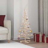 vidaXL Brad de Crăciun din lemn decorativ, 120 cm, lemn de pin masiv 357995