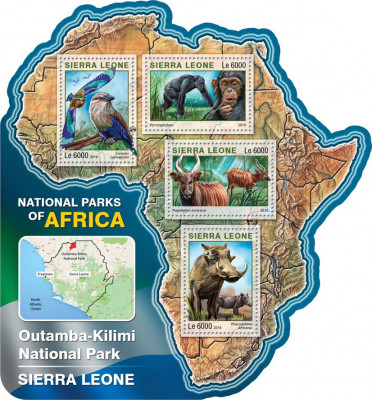 SIERRA LEONE 2016 - Fauna, park Sierra Leone (1)/ set complet-colita + bloc MNH foto