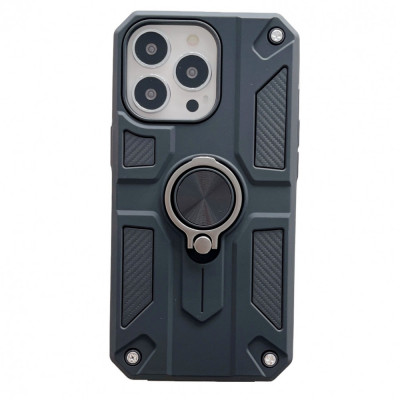 Husa protectie Flippy compatibila cu Apple iPhone 13 Mini Defender Model 5 cu suport prindere inel,Negru foto