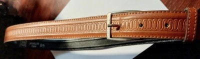 CY Curea piele deosebita barbati / Made in Italy / L: 126 cm / NOS fara eticheta foto