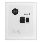 Tablou Decorativ cu Rama din Lemn si Paspartu, 50x60cm, Alb, CMCLASS