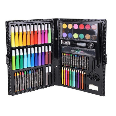 Set complet de Pictura si Desen KIDS PAINTING , roz, IdealStore &amp;ndash; Dimensiune 33,5 x 3,5 x 27 cm , 86 de Piese compartimentate in valiza foto