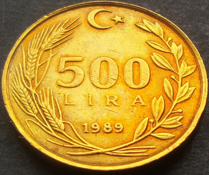 Moneda exotica 500 LIRE - TURCIA, anul 1989 *cod 2566 B