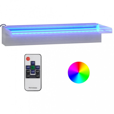 Deversor de cascadă cu LED-uri RGB, 45 cm, oțel inoxidabil foto