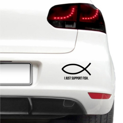Sticker auto - I Just Support Fish foto