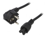 Cablu Alimentare 3x0,75mm&sup2; cu Ştecăr Unghiular şi Conector IEC C5, Akyga