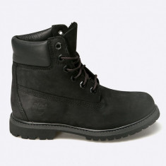 Timberland botine Premium Boot femei, culoarea negru, cu toc plat 8658A-BLACK