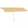 Copertina automata cu senzor vant &amp; LED, galben&amp;alb, 500x300 cm