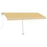 Cumpara ieftin Copertina automata cu senzor vant &amp; LED, galben&amp;alb, 500x300 cm