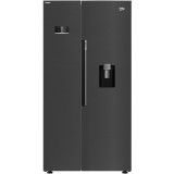 Side by Side Beko GN163241DXBRN, NeoFrost Dual Cooling, 576 l, H 179 cm, Clasa E, dark inox