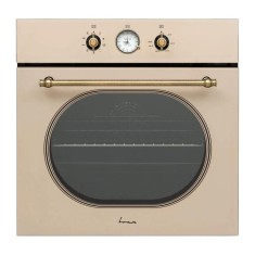 Cuptor incorporabil Fram FBO-V659GCA-RGBG, Electric, 65 l, Autocuratare catalitica, Clasa A, Timer Analog, Grill, Iluminare, Design rustic, Crem