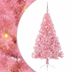 vidaXL Pom de Crăciun artificial pre-iluminat Roz 150 cm PVC 3397065