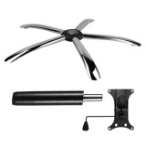 Cumpara ieftin Set placuta balans metalica 20 cm x 15 cm, baza 60 cm si cilindru piston, gaz, pentru scaune birou, negru, 35 cm