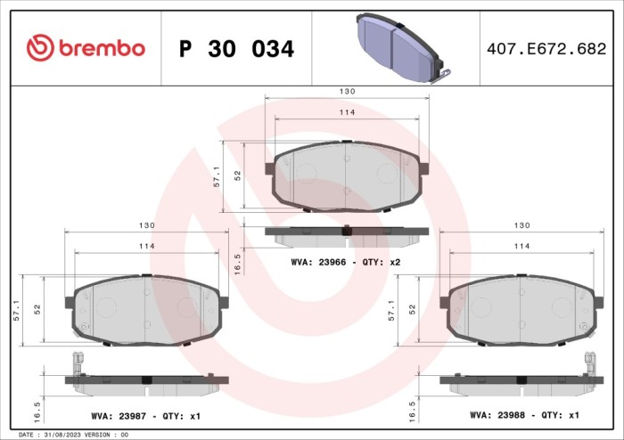 BREMBO P 30 034 PRIME LINE set placute frana,frana disc