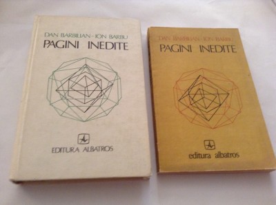 DAN BARBILIAN-ION BARBU PGINI INEDITE 2 VOL---RF15/1 foto