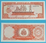Haiti 5 Gourdes 1989 &#039;Verti&eacute;res&#039; UNC serie: S642736 p#255