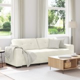 Canapea 3 locuri vidaXL Crem 180 cm Catifea