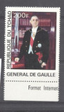 Chad 1977 De Gaulle, MH AK.061, Nestampilat