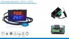 Termostat electronic digital rulota lada frigo cu releu 12V foto