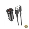 Incarcator Auto Cu Cablu microUSB Borofone BZ18 18W 3A 1 x USB-A Negru