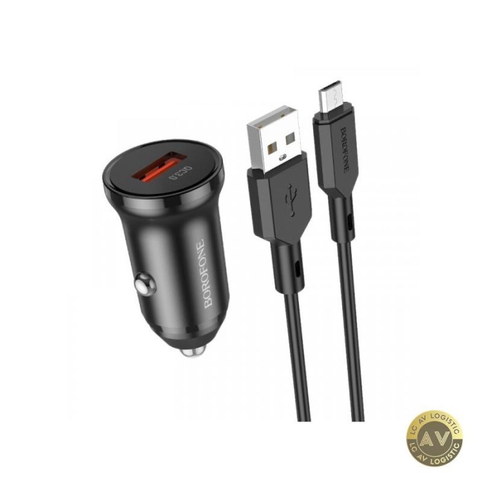 Incarcator Auto Cu Cablu microUSB Borofone BZ18 18W 3A 1 x USB-A Negru