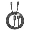 Cablu Date 2in1 Baseus Micro Usb + Lightning 3A 1.2m Negru