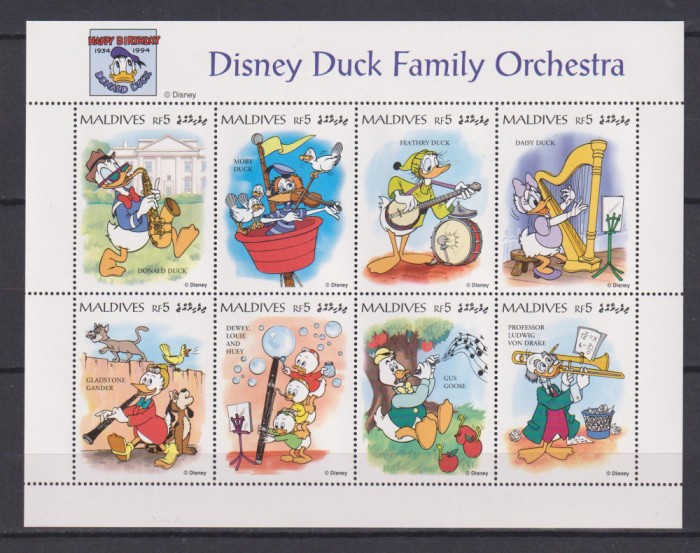 MALDIVE 1995 DISNEY MI. 2327-2334 KLEINBOGEN MNH