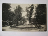Targu Jiu-Gradina publica,carte postala foto circulata 1936