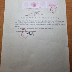 document din anul noiembrie 1945 - flancat cu 6 timbre fiscale