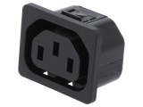 Conector alimentare AC C13 mamă 10A 250VAC - SCHURTER 6600-4