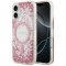 Husa MagSafe pentru Apple iPhone 17, Guess, Resin Bottom Glitter, Roz