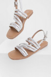 Cumpara ieftin Answear Lab sandale de piele femei, culoarea argintiu
