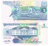 Suriname 5 Guldeni 1996 P-136b UNC