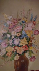 Tablou pe panza ,Flori / nesemnat