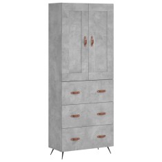 Dulap inalt, gri beton, 69,5x34x180, lemn compozit