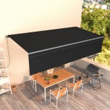 Copertina retractabila manual cu stor, antracit, 6x3 m GartenMobel Dekor, vidaXL