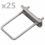 Gossi clema de prindere tip u pentru stalp gard, 60x40 mm, 25 seturi