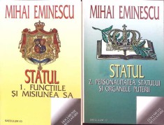 STATUL VOL.1-2 FUNCTIILE SI MISIUNEA SA; PERSONALITATEA STATULUI SI ORGANELE PUTERII-MIHAI EMINESCU-260893 foto