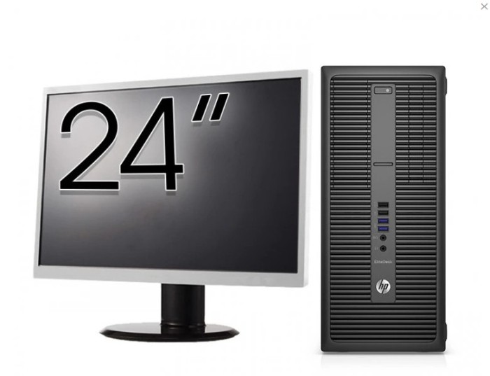 Pachet Calculator Refurbished HP 800 G2 Tower, Intel Core i5-6500 3.20GHz, 16GB DDR4, 512GB SSD + Monitor 24 Inch + Windows 10 Home NewTechnology Medi