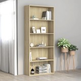 Cumpara ieftin Bibliotecă 5 rafturi stejar sonoma 80x30x189 cm, lemn prelucrat