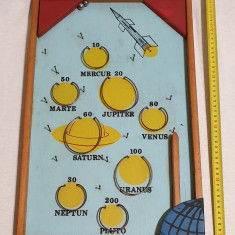 Jucarie de colectie perioada socialista 1970 - Joc Romanesc Flipper cu planete