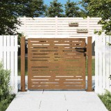 vidaXL Poartă de grădină 100x75 cm, oțel Corten, design pătrat 153250