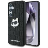 Husa Samsung Galaxy S25 - Karl Lagerfeld Hardcase Monogram Leather (KLHCS25SPGKLCHPK) - Choupette Head Pin