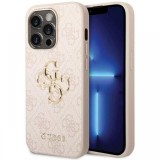 Guess Husa PU 4G Metal Logo iPhone 15 Pro Roz