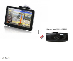 GPS Auto 7inch HD IGO 3D + Camera auto H320 cu card de 16GB Cadou! foto