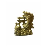 Statuieta poartă pește cu dragon din rășină 10,5 x 9 cm