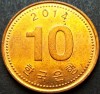 Moneda exotica 10 WON - COREEA de SUD, anul 2014 * cod 2504, Asia